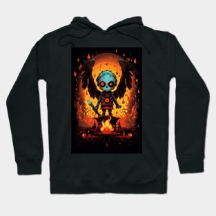 Skull with wings and holding a fireball Hoodie